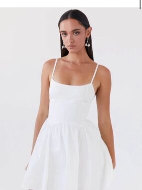 Peppermayo White Spaghetti Strap Mini Dress